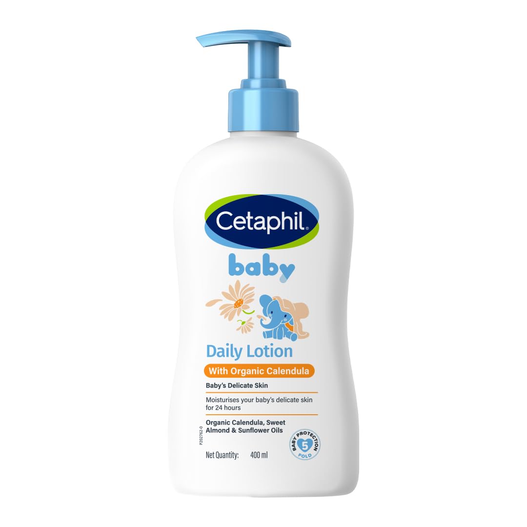 Cetaphil Baby Daily Lotion with Organic Calendula |Vitamin E | Sweet Almond & Sunflower Oils |13.5 Fl. Oz