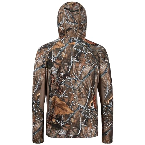 BASSDASH Men's UPF 50+ Lightweight Hunting Camo Hoodie Quick Dry Performance Long Sleeve Fishing Shirt with Hood FS30M