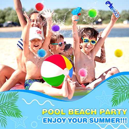 Mega Pool Party Beach Party Favors-60Pcs Party Bag Stuffers for Kids Beach Balls Bulk, Kids Sunglasses, Bubble Wands, Summer Toys for Party Supplies Birthday, Pool Beach Toys for Kids Ages 3 4 5 6 7 8