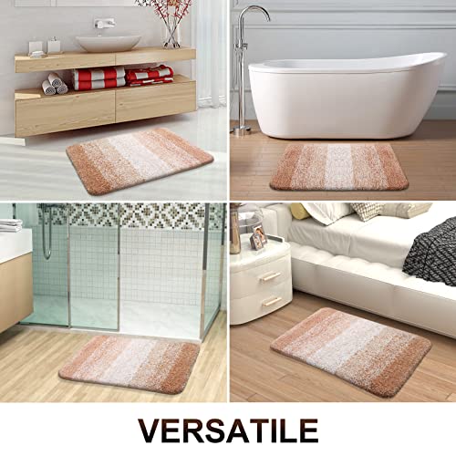 OLANLY Bathroom Rug Mat 59x24, Extra Soft and Absorbent Microfiber Bath Rugs, Non-Slip Plush Shaggy Bath Carpet Runner, Machine Wash Dry, Bath Mats for Bathroom Floor, Tub and Shower, Beige