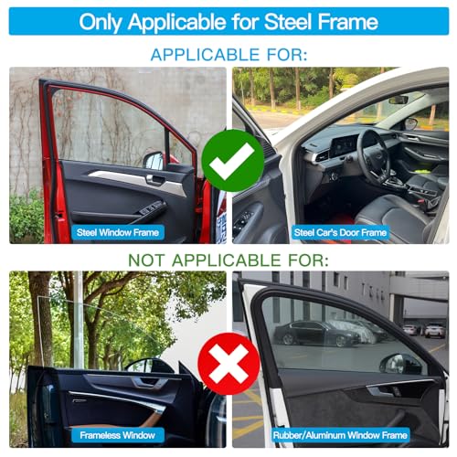 XCBYT Car Window Shades - 2 Pack Magnetic Side Window Sun Shade for Baby Breathable Mesh Car Privacy Curtains 95% Heat and UV Protection Car Window Covers for Baby Sleeping Camping Breastfeeding