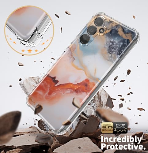 CLATUK for Samsung Galaxy a35 case 5g Marble Slim Anti-Drop Shockproof Protective Soft Shockproof Clear Phone Protective Covers 6.6 Inch (Agate Gold)