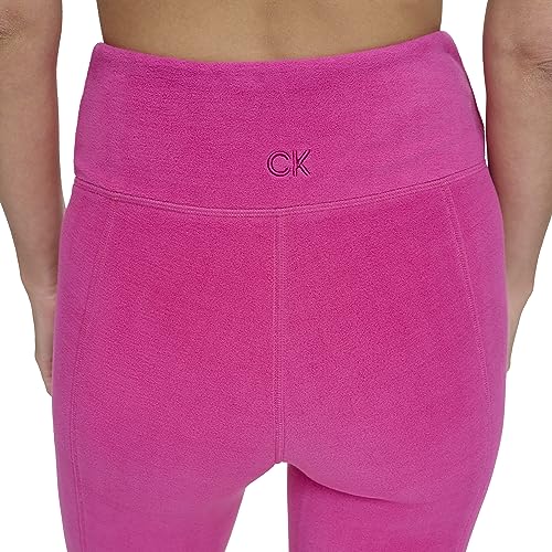 Calvin Klein Performance Women's High Waisted Warm Fleece Winter Leggings, Garnet