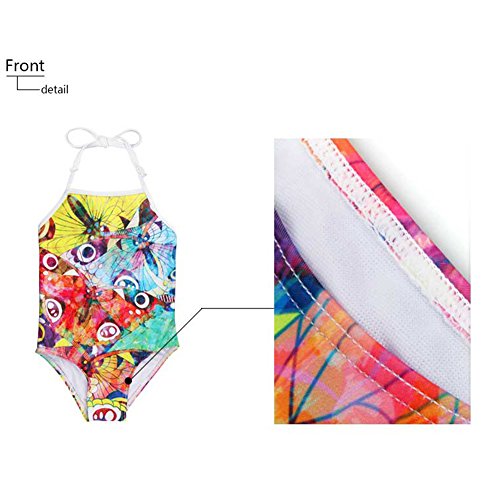 ELEQIN Funny Skeleton Print Girls One Piece Swimsuit Halloween Costume Bodysuit Summer Beach Swimwear 3-10 Years