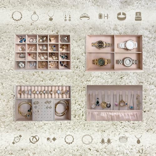 Royal Emotions - 3 Layer Jewelry Organizer with Jewelry Travel Case - Jewelry Box with 2 Drawers - Large Jewelry Boxes for Women - Luxury Lockable Jewelry Holder Organizer - Gifts for Women