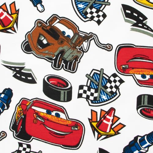 Disney Cars Pajamas | Long Sleeve Boys' Pajama Sets | Lightning McQueen Pajamas | White 2T