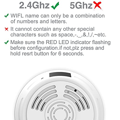 Dummy Smoke Detector 32Gb Included WiFi Motion Detection Surveillance Camera Night Vision w. 180 Days Standby Battery & Magnetic Pads Recessed Light Trim Installation Tool (Side View)