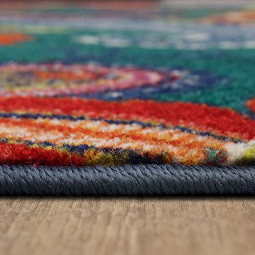 Mohawk Home New Wave Whinston Blue Floral Ornamental (2' X 5') Runner Area Rug