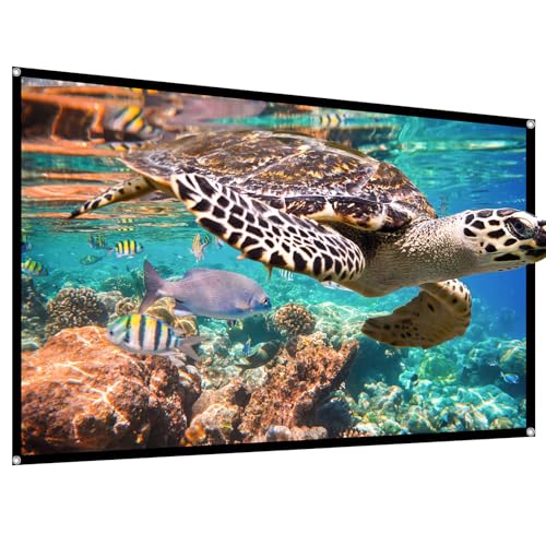Projector Screen,HUANYINGBJB 4K 16:9 HD Rear Front Projector Screen Foldable Projection Screen Double-Sided Portable Outdoor Indoor Projector Screen Small for Movie Home Theater (60 inches)