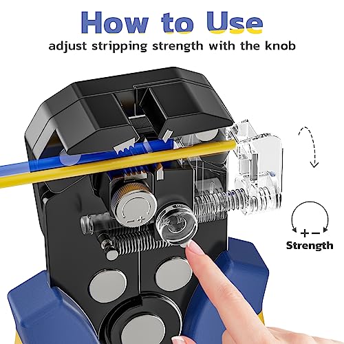 haisstronica Wire Stripper and Crimping Tool,AWG 24-10 Automatic Stripper Tool with AWG 22-10 Ratchet Wire Crimper For Heat Shrink Connectors