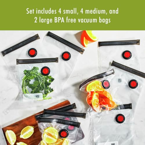 ZWILLING Fresh & Save 10-pc Vacuum Sealer Bags, Sous Vide Bags, Meal Prep - Assorted Sizes