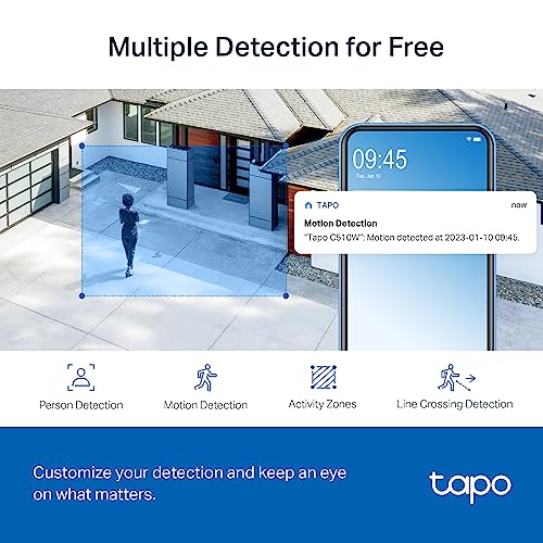 Tapo 2K Outdoor Wired Pan/Tilt Security Wi-Fi Camera, 360° View, Motion Tracking, Works w/Alexa & Google Home, Color Night Vision, Free AI Detection, Cloud & SD Card Storage(up to 512GB), Tapo C510W