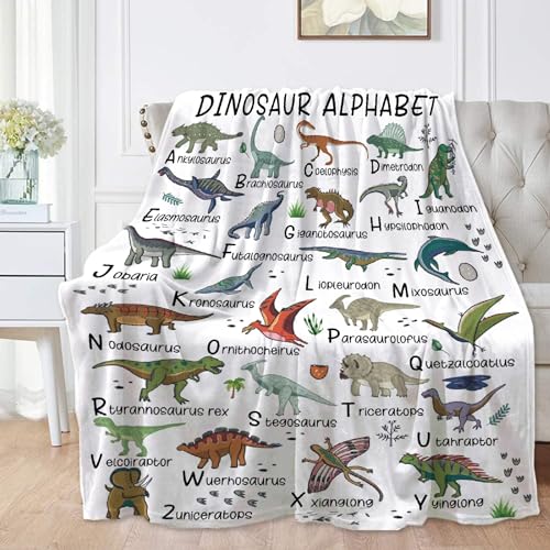 Just A Girl Who Loves Dinosaurs4 Blanket for Teen Cute Dinosaur Throw Blanket Gifts for Girls Boys Soft Throws Blankets All Seasons 50×60 Inches for Bed Office