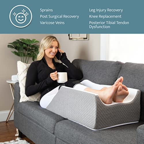 Kӧlbs Single Or Double Leg Elevation Pillow | Post Surgery Leg Pillow | Stylish Chic Jacquard Cover | Ankle Knee and Leg Support Pillow for Injury After Surgery (Adjustable)