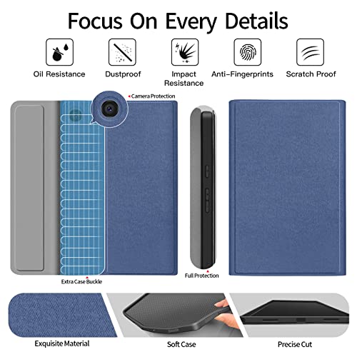 JUQITECH Bluetooth Keyboard Case for Samsung Galaxy Tab A8 10.5 2022 - Smart Soft Case with Backlit Keyboard, Blue