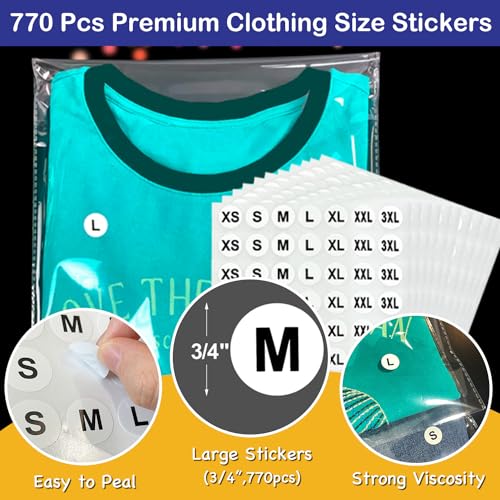 PigPotParty 100PCS 9"x12" Thick Clear Plastic T Shirts & Apparel Bags with Size Stickers, Cellophane Self Adhesive Packaging Bags, Resealable Wrapping Bags for Small Business