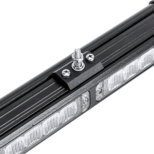 LAMPHUS SolarBlast 38" 32W Amber Green LED Traffic Advisor Light Bar with TA Controller Box - 12V Waterproof Emergency Safety Warning Lightbar Lights for Volunteer Firefighter Car Vehicle