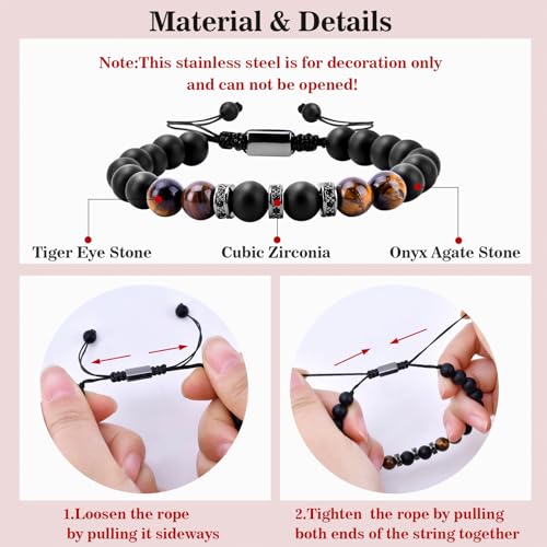 Inngeroo Fathers Day Dad Gifts from Daughter Son Bracelets for Men Mens Gifts Father's Day Birthday Gifts for Men Dad Mens Bracelet Natural Stone for Husband