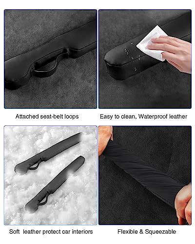 Homaupt Leather Car Seat Gap Filler Universal for Car Truck SUV to Block The Gap Between Seat and Console Stop Things from Dropping 2 Packs Beige