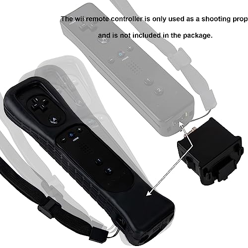 Machine-Ya 2 Pack Wii Motion Plus Adapter,with Silicon Case for wii Remote Controller- External Remote Motion Plus Sensor Controller Wii U Motion Plus (Black)