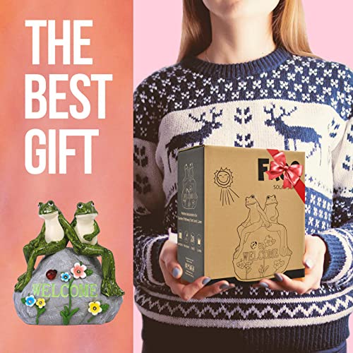 Nacome Solar Garden Outdoor Statues Turtle with Succulent and 7 LED Lights - Lawn Decor Tortoise Statue for Patio, Balcony, Yard Ornament - Unique Housewarming Gifts