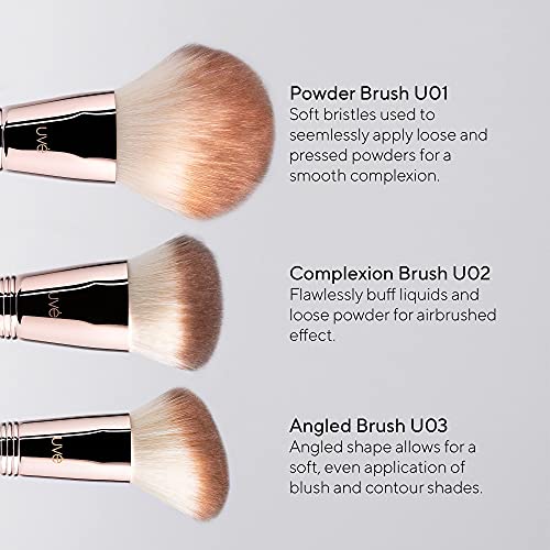 UVé Beauty Professional Bundle 11 PCs Makeup Brush Set Premium Synthetic Vegan Foundation Brush Blending Face Powder Blush Concealers Eyeshadow Brush Make up Brushes Set