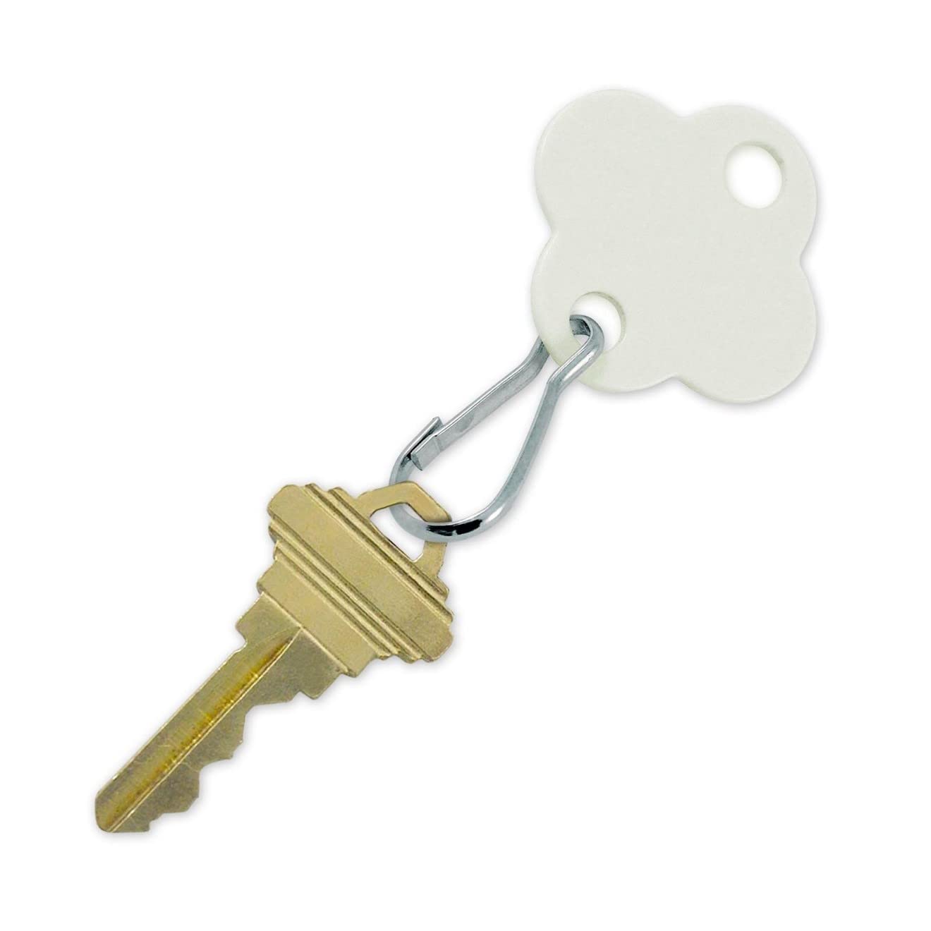 Lucky Line Shamrock Cabinet Key Tag with Hook, 20 Pack, White (25700)