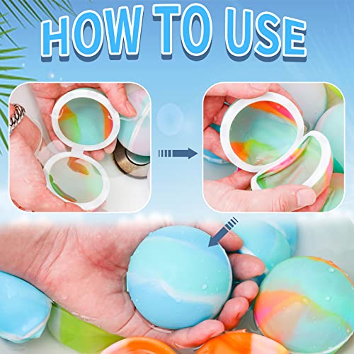 12 PCS Reusable Water Balloons Tie-dye, Soft Silicone Quick Fill Balloons Splash Fun,Outdoor Backyard Summer Party Easy Quick Fun Water Fight Game for Swimming Pool, Summer Party Gift Pool