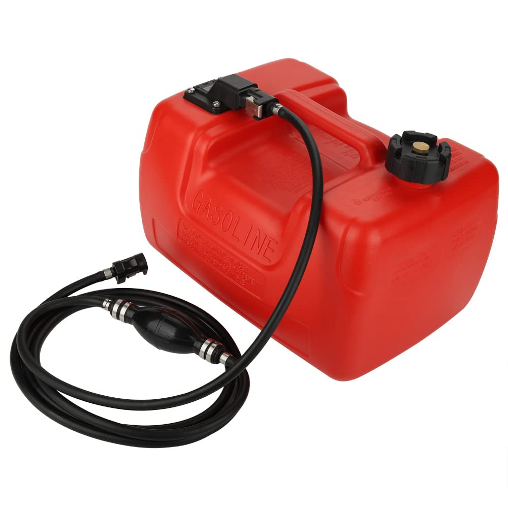 AloneGoer Portable Boat Fuel Gas tank 12L 3 Gallon Marine Outboard Gas Tank for YAMAHA Barco De Motor Fuera De Borda with Connector Replace Yamaha 6YL-24201-24-00 Portable Gas Tank