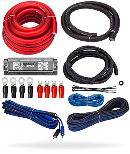 InstallGear Dual 1/0 Gauge Amp Wiring Kit | Amp Kit with 4 Amplifier Installation Wiring True Spec and Soft Touch Wire | 4 Gauge Wire, 1/0 Gauge Amp Kit, Amplifier Wiring Kit, Sub Wiring Kit