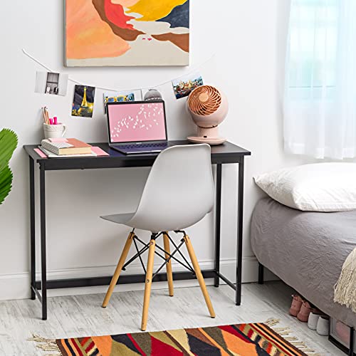 IRIS USA Modern Computer Office Desk Table with Matte Black Steel Frame, Wood