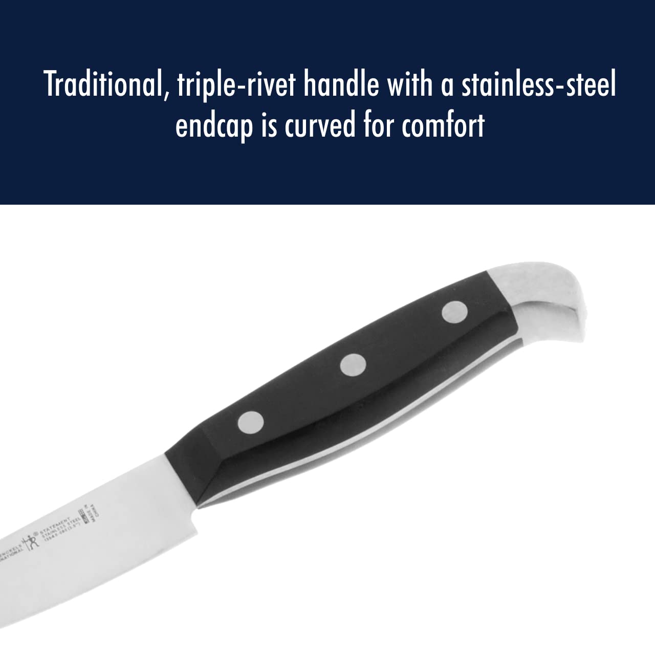 HENCKELS Statement Razor-Sharp 5-inch Serrated Utility Knife, Tomato Knife, German Engineered Informed by 100+ Years of Mastery, Black/Stainless Steel
