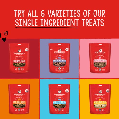 Stella & Chewy's Freeze-Dried Raw Single Ingredient Beef Heart Treats, 3 oz. Bag