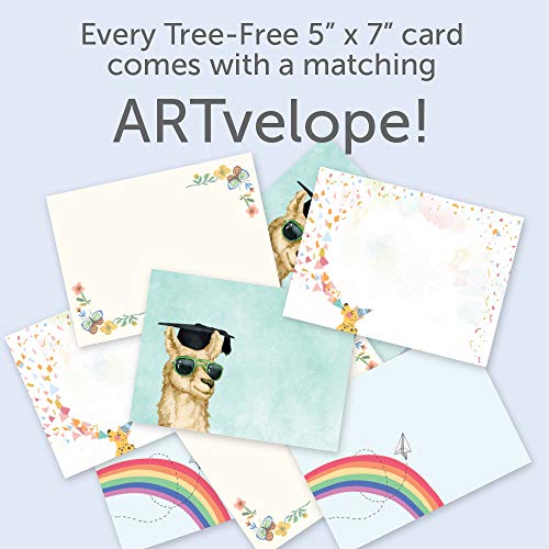 Tree-Free Greetings - All Occasion Cards - Artful Designs - 8 Assorted Cards + Matching Envelopes - Made in USA - 100% Recycled Paper - 5"x7" - Dream Big Graduation (GA54282)