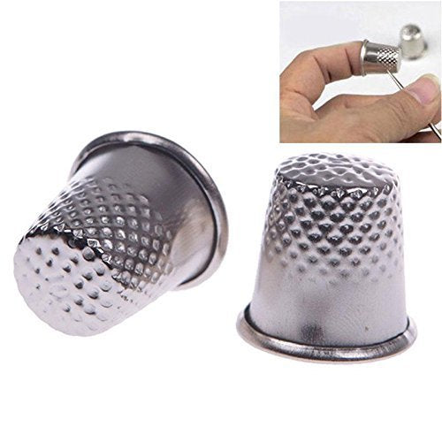 MagicW Vintage Sewing Thimble Finger Thimbles Metal Shield Sewing Grip Protector Pin Needle Shield for DIY Crafts 10pcs 12x13mm