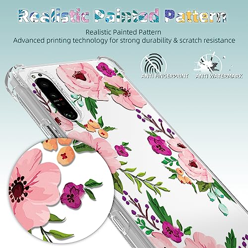 DNTMZIN for Samsung Galaxy S21 Case, Clear TPU Bumper Women Girl Phone Case, Flower Soft & Flexible Shockproof Floral Women Phone Cover,Prevent watermarks A01-Elegant Peonies,6-s21-01