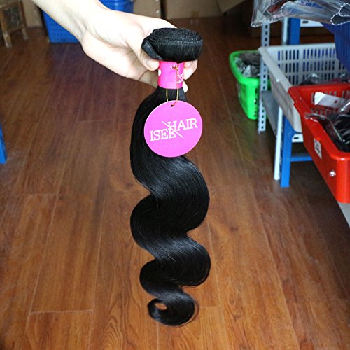 ISEE Body Wave Bundles Human Hair 1 Bundles 10 Inches Body Wave Human Hair Bundles Brazilian Virgin Hair Natural Black Color Bundles