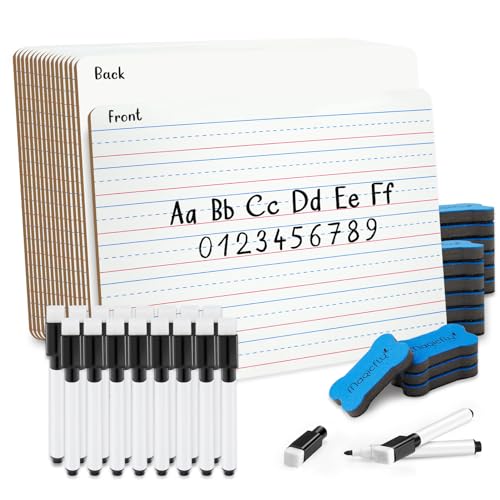 Magicfly Small White Board Grid Whiteboard Dry Erase Boards XY Axis Graph 9"x12", 16 Pack Mini Math Whiteboard Portable for Students Classroom Teachers School Supplies with 20 Pens and 16 Erasers