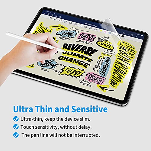 [2 PACK] Paperfeel Screen Protector Compatible with iPad Pro 12.9 Inch (2021&2020&2018),High Touch Sensitivity No Glare Scratch for iPad Pro 12.9 Matte Screen Protector, Compatible with Apple Pencil