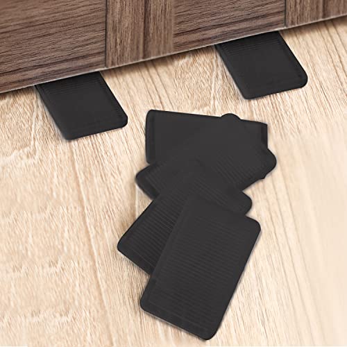 Tahikem 8 Pcs Black Wedges, Shims for Leveling Furniture, Plastic Hard Plastic Wedge Shim, Table Leveler Wedge, Rubber Type Texture Levelers, Perfect for Home, Uneven Door, Floor, Toilet (Mini Thin)