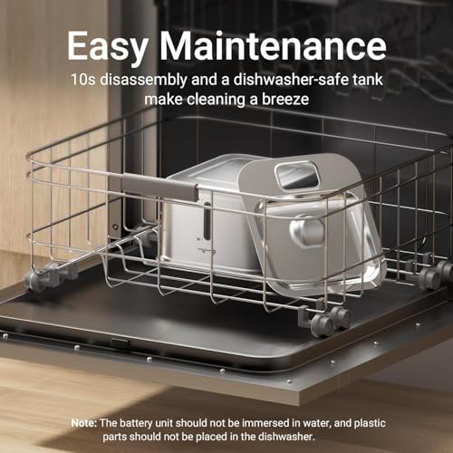 DownyPaws Cat Water Fountain Stainless Steel Wireless, 101 oz/3L FurSink Battery Operated Cat Water Dispenser for Pets Indoor, Cordless Dog Drinking Fountain with Motion Sensor, Easy to Clean, Black