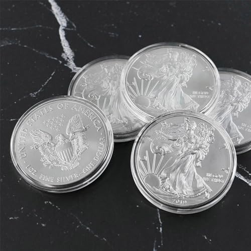 OnFireGuy Coin Capsule Storage Tube & 20 Air-Tite H40 Direct Fit Coin Holders for 1oz Silver Eagles (Black Plug Lid)