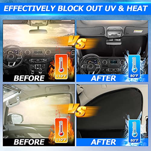 Karltys 3PCS Windshield Sun Shade for 2022-2025 Nissan Pathfinder, Front and Side Window Sunshade Custom Fit Pathfinder, Reflective Foldable Sun Visor Cover Protector Keep Your Car Cool