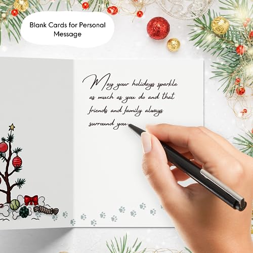 ALY LOU Christmas Cards Funny Holiday Box Set Pack Assorted, Quality Xmas Sarcastic Greeting Cards for Family Friends (10 Cards Total - White Funny & Sarcastic - 1 of each design)