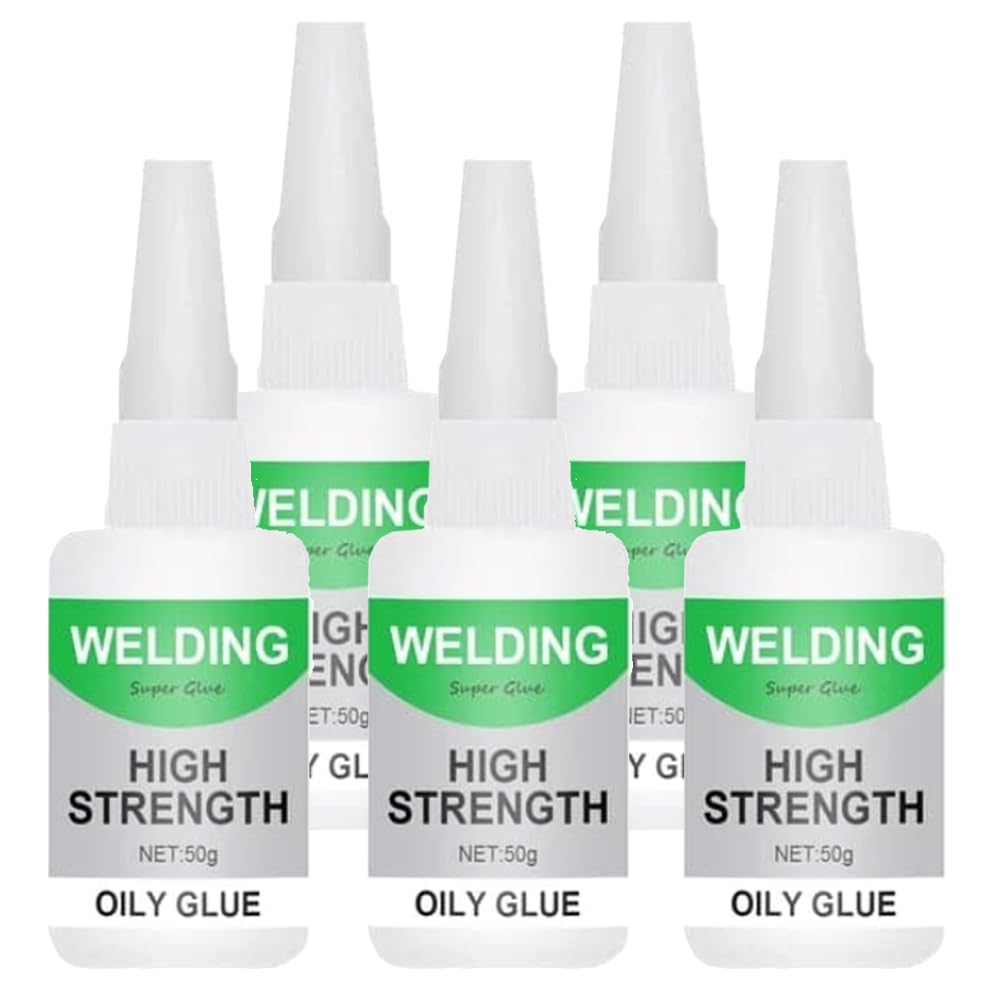 Welding High Strength Oily Glue, 2024 New Multifunctional Universal Glue Super Glue Fast Repair, Strong Plastic Glue for Metal Plastic, Wood Ceramics, Plastics, Jade (50g 5pcs)