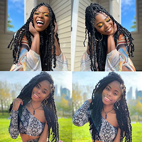 ZRQ 30 Inch Butterfly Locs Crochet Hair 6 Packs Red Distressed Faux Locs Crochet Braids, Pre looped Handmade Goddess Locs Braids for Women(6Packs,Red#)