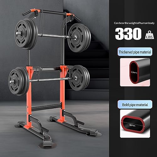 Z ZHICHI Pull Up Dip Station For Home Gym Strength Training Fitness Workout Station Chin-Ups Push-Ups Pull-Ups Dip-Ups 330LBS T055CDN