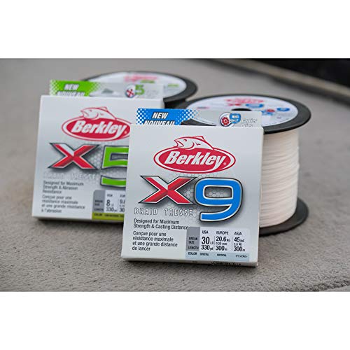 Berkley x5 Braid Superline, Low-Vis Green, 80-Pound Break Strength, 2188yd Fishing Line, Suitable for Freshwater and Saltwater Environments