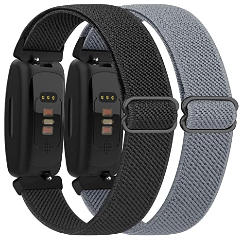 Vancle Bands for Fitbit Inspire 2 Bands, Compatible with Fitbit Inspire 2 / Inspire HR/ Inspire band for Women & Fitbit Ace 3 / Ace 2 for Children, Soft Loop Breathable Stretchy Straps (Black+Blue