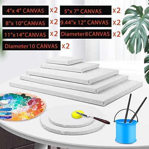 ESRICH Stretched Canvas for Painting 24x36 Inch, 3Pack Large Canvas for Painting, Primed Acid-Free Cotton Blank Canvases, Art Paint Canvases for Oil Paint,Watercolor,Acrylic Paint,Gouache and Tempera.